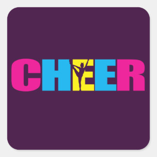 Persoonlijk Cheer Cheerlead Paars Vierkante Sticker