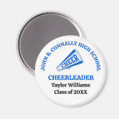 Persoonlijk Cheerleader Blauwe Hoge School Magneet (Voorkant / Achterkant)