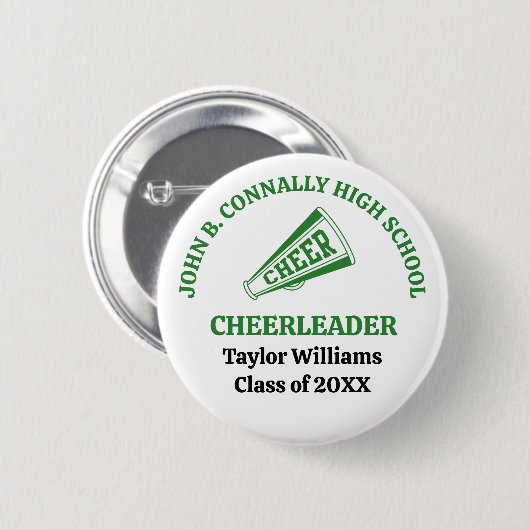 Persoonlijk cheerleader Green High School Ronde Button 5,7 Cm (Voorkant /achterkant)