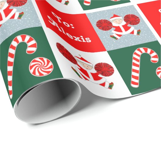 Persoonlijk Cheerleader Kerstcadeau Inpakpapier (Rol Hoek)