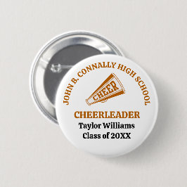 Persoonlijk Cheerleader Oranje Hoge School Ronde Button 5,7 Cm