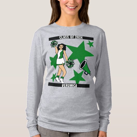 Persoonlijk Cheershirt Groen 2 T-shirt (Voorkant)