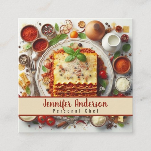 Persoonlijk chef-kok Sous Chef Restaurant Vierkante Visitekaartje (Voorkant)