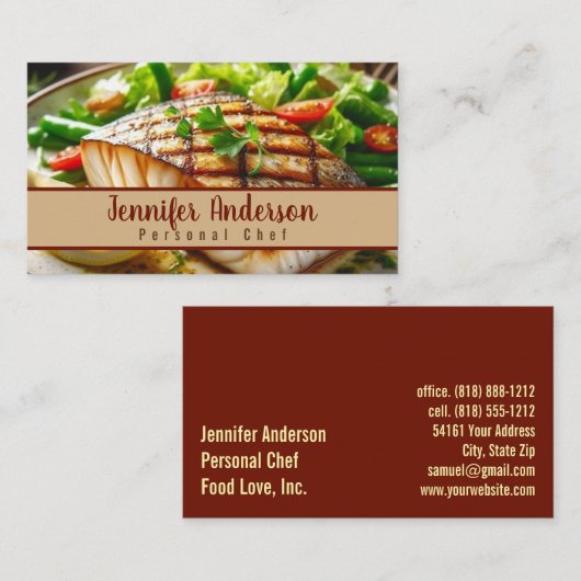 Persoonlijk chef-kok Sous Chef Restaurant Visitekaartje (Voorkant / Achterkant)