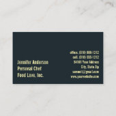 Persoonlijk chef-kok Sous Chef Restaurant Visitekaartje (Achterkant)