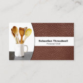 Persoonlijk Chef Leather Custom Photo QR Code Visitekaartje (Voorkant)