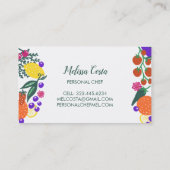 PERSOONLIJK CHEF Modern Gardener Veggies Fruits Visitekaartje (Achterkant)