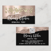 Persoonlijk Chef Restaurant Catering QR Logo Gold Visitekaartje (Voorkant / Achterkant)