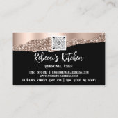 Persoonlijk Chef Restaurant Catering QR Logo Gold Visitekaartje (Achterkant)