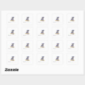 Persoonlijk Chevron-patroon Hond Ex-libris Vierkante Sticker (Vel)