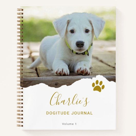 Persoonlijk Chic Gescheurde Foto Hond Dankbaarheid Notitieboek (Voorkant)