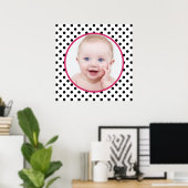 Persoonlijk Chic Polka Dot Baby Foto Poster (Thuiskantoor)