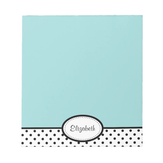 Persoonlijk Chic Polka Dot Blue Notitieblok (Voorkant)