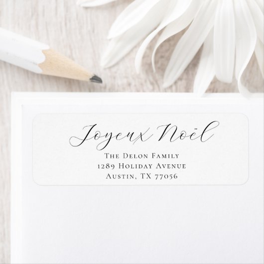 Persoonlijk chic retouradreslabel Joyeux Noel Etiket (Insitu)