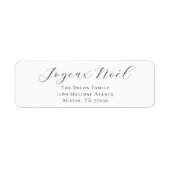 Persoonlijk chic retouradreslabel Joyeux Noel Etiket (Voorkant)