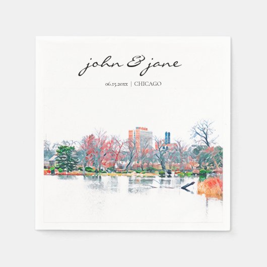 Persoonlijk Chicago Jackson Park Cocktail Napkin Servet (Voorkant)