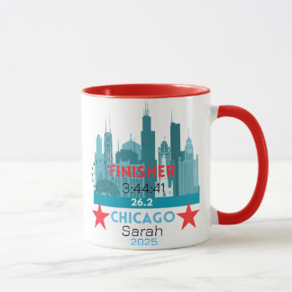 Persoonlijk Chicago Marathon 2025 cadeau voor hard Mok