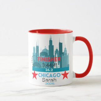 Persoonlijk Chicago Marathon 2025 cadeau voor hard Mok