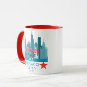 Persoonlijk Chicago Marathon 2025 cadeau voor hard Mok (Voorkant links)