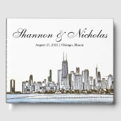 Persoonlijk Chicago Skyline Guest Book Gastenboek (Voorkant)