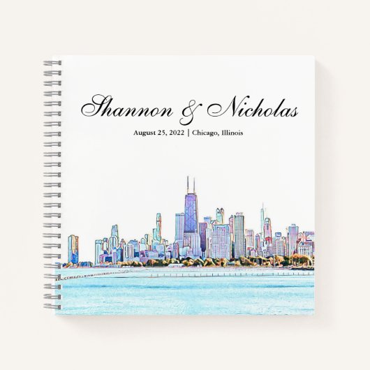 Persoonlijk Chicago Skyline Guest Book Notitieboek (Voorkant)