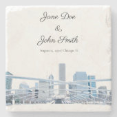 Persoonlijk Chicago Stone Onderzetter (Voorkant)