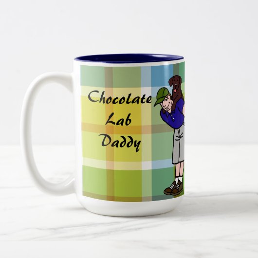 Persoonlijk Chocolade Lab Papa Pset Tweekleurige Koffiemok (Links)