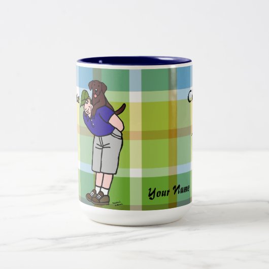 Persoonlijk Chocolade Lab Papa Pset Tweekleurige Koffiemok (Center)