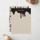 Persoonlijk chocolade thema patroon notitiekaartje (Voorkant / Achterkant in situ)