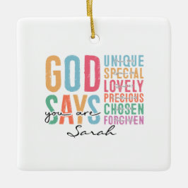 Persoonlijk christelijk | Bijbelversornament Keramisch Ornament