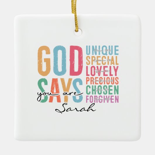 Persoonlijk christelijk | Bijbelversornament Keramisch Ornament (Voorkant)