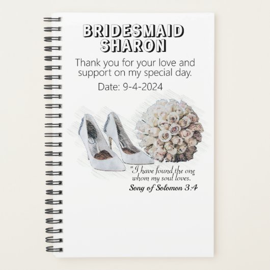 Persoonlijk Christelijk Trouwjurk Bruidsmeisje Cad Planner (Voorkant)