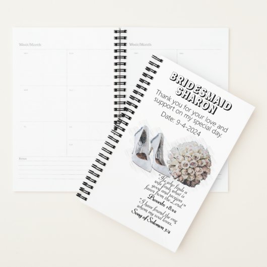 Persoonlijk Christelijk Trouwjurk Bruidsmeisje Ges Planner (Display)