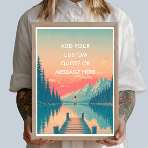 Persoonlijk Citaat–Bergmeer Natuur Landschap Poster
