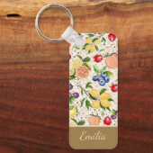 Persoonlijk citrus Bruin en beige patroon Sleutelhanger (Voorkant)