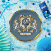 Persoonlijk Clan Badge Blauw Bruce   Papieren Bordje (Feest)