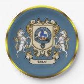 Persoonlijk Clan Badge Blauw Bruce   Papieren Bordje (Voorkant)