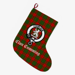 Persoonlijk Clan Cumming Crest Badge en Tartan Grote Kerstsok