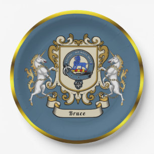 Persoonlijk clanbadge van Bruce in blauw   Papieren Bordje