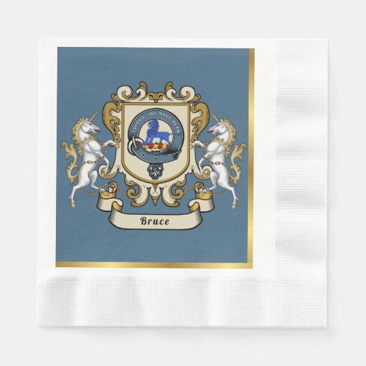 Persoonlijk clanembleem Bruce blauw Servet (Voorkant)