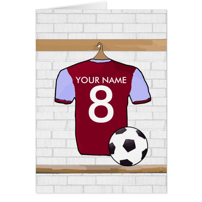 Persoonlijk Claret Blue Football Soccer Jersey (Voorkant)