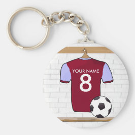 Persoonlijk Claret Blue Football Soccer Jersey Sleutelhanger