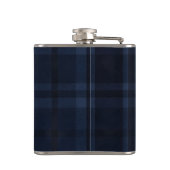 Persoonlijk Classic Navyblauw Geruit Patroon Heupfles (Achterkant)
