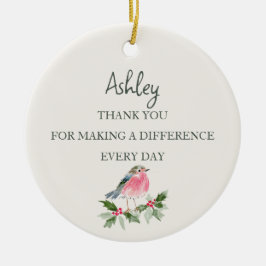 Persoonlijk CNA Kerst Dank Geschenk  Keramisch Ornament