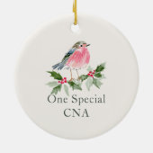 Persoonlijk CNA Kerst Dank Geschenk Keramisch Ornament (Achterkant)