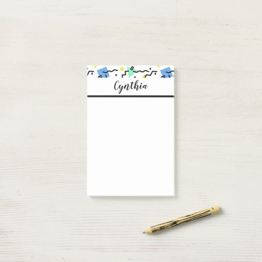 Persoonlijk confetti post-it® notes (Op bureau)