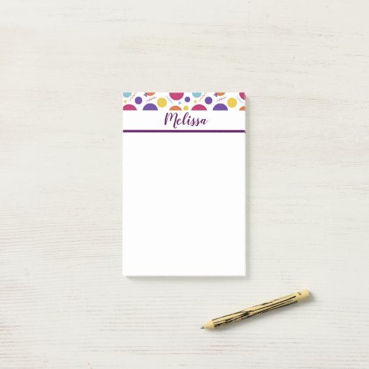 Persoonlijk confetti post-it® notes (Op bureau)