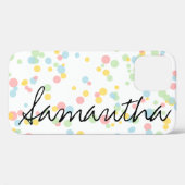 Persoonlijk confetti punt patroon iPhone 12 hoesje (Achterkant (horizontaal))