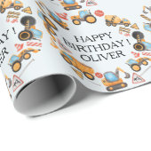 Persoonlijk constructiethema verjaardagsfeest cadeaupapier (Rol Hoek)