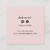 PERSOONLIJK CONTACT schattige rand bord blush roze Vierkante Visitekaartje (Achterkant)